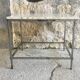 Square coffee table in marble and stainless steel - 1980s design