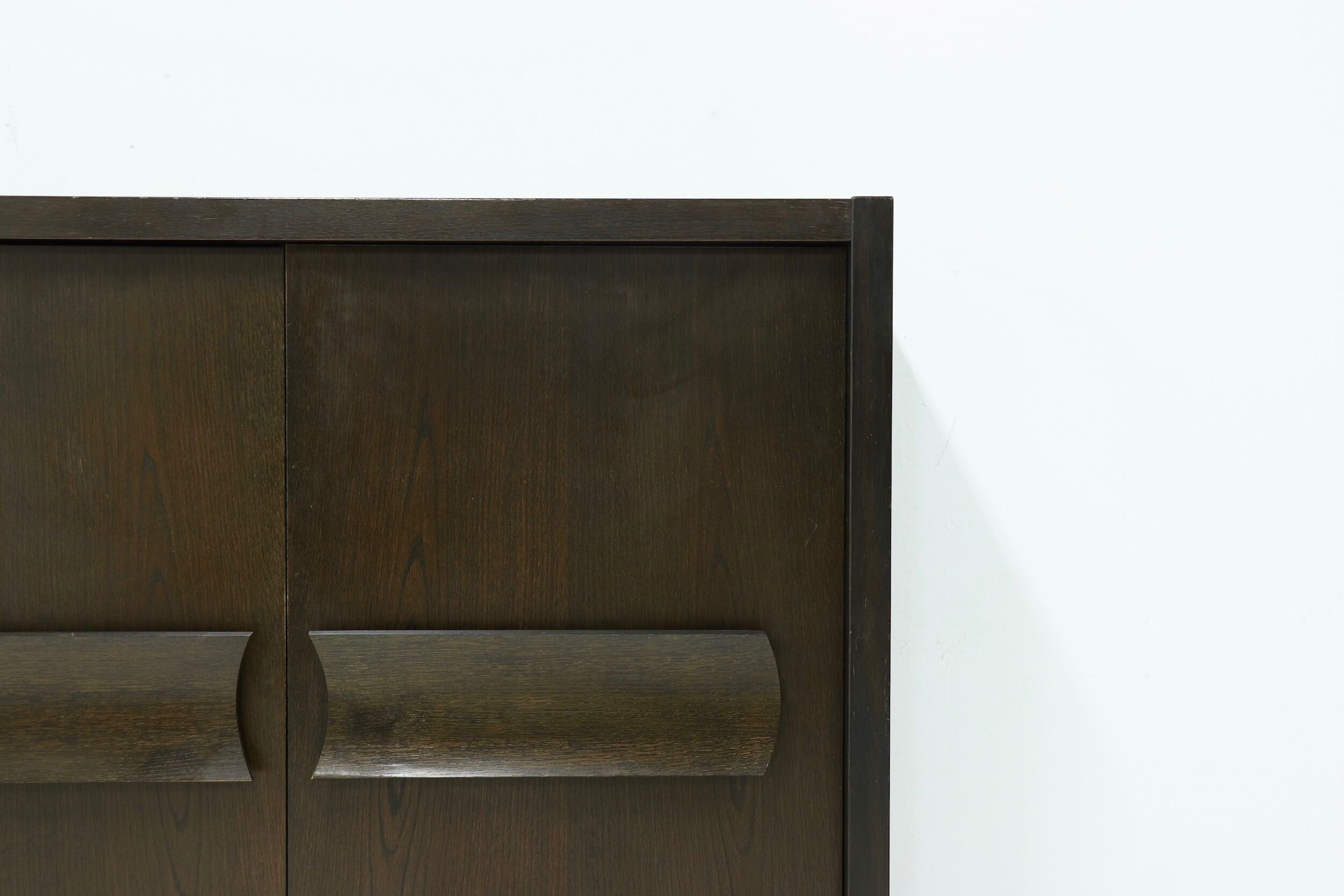 Brutalist Belgian Bar Cabinet in Dark Brown Stained Oak, 1970s