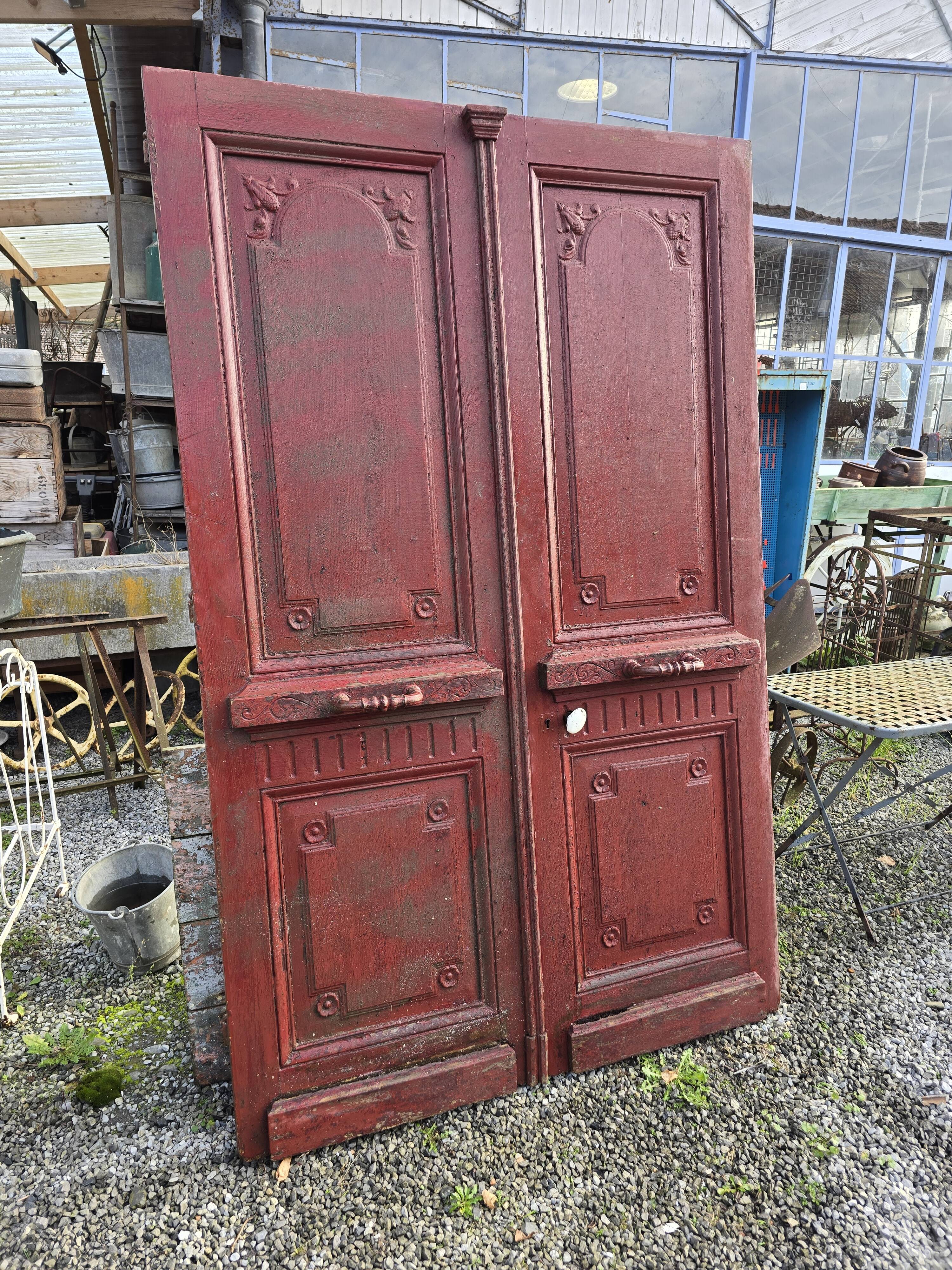Old double oak front door