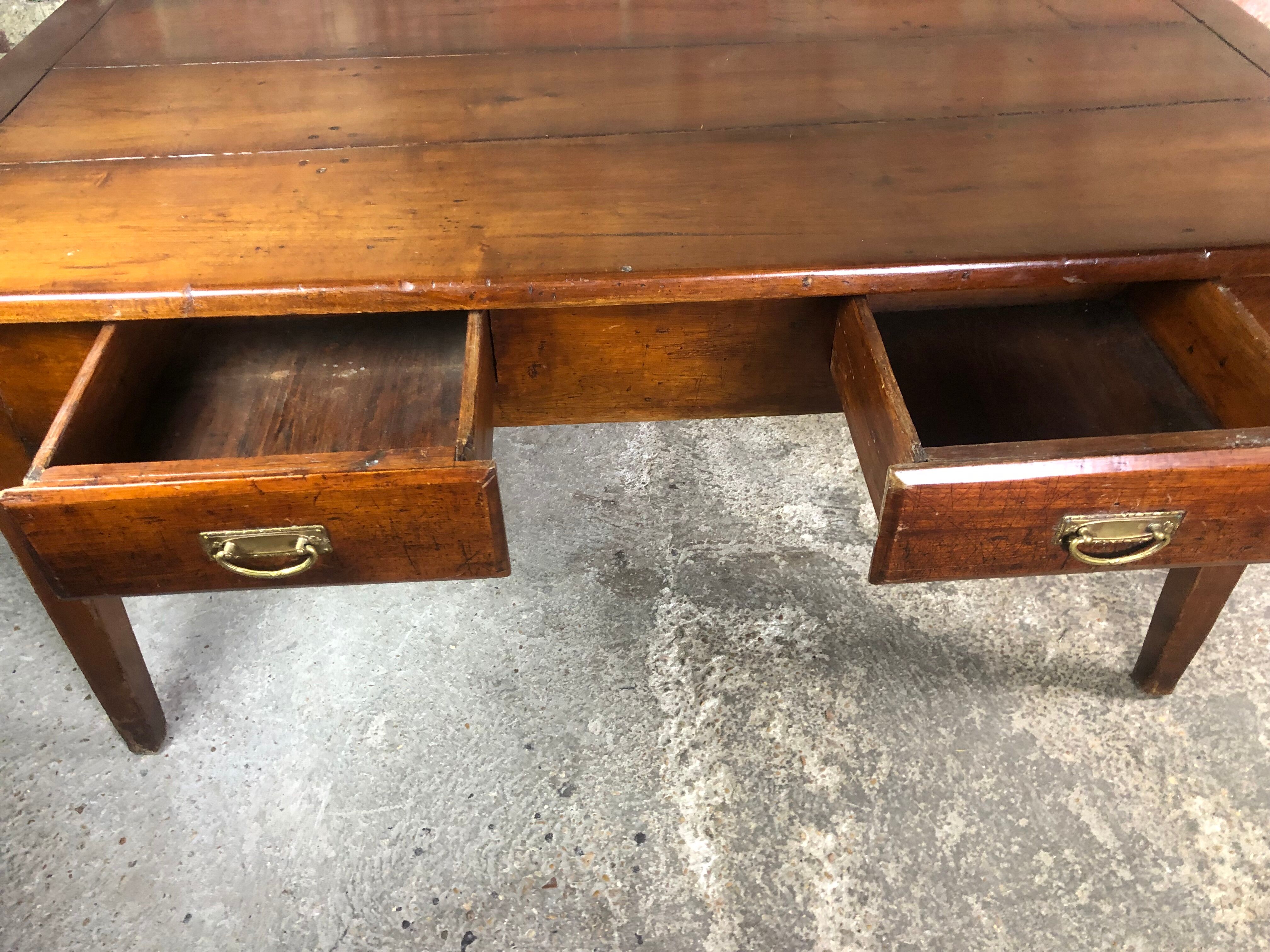 Dark walnut farmhouse table 1900s