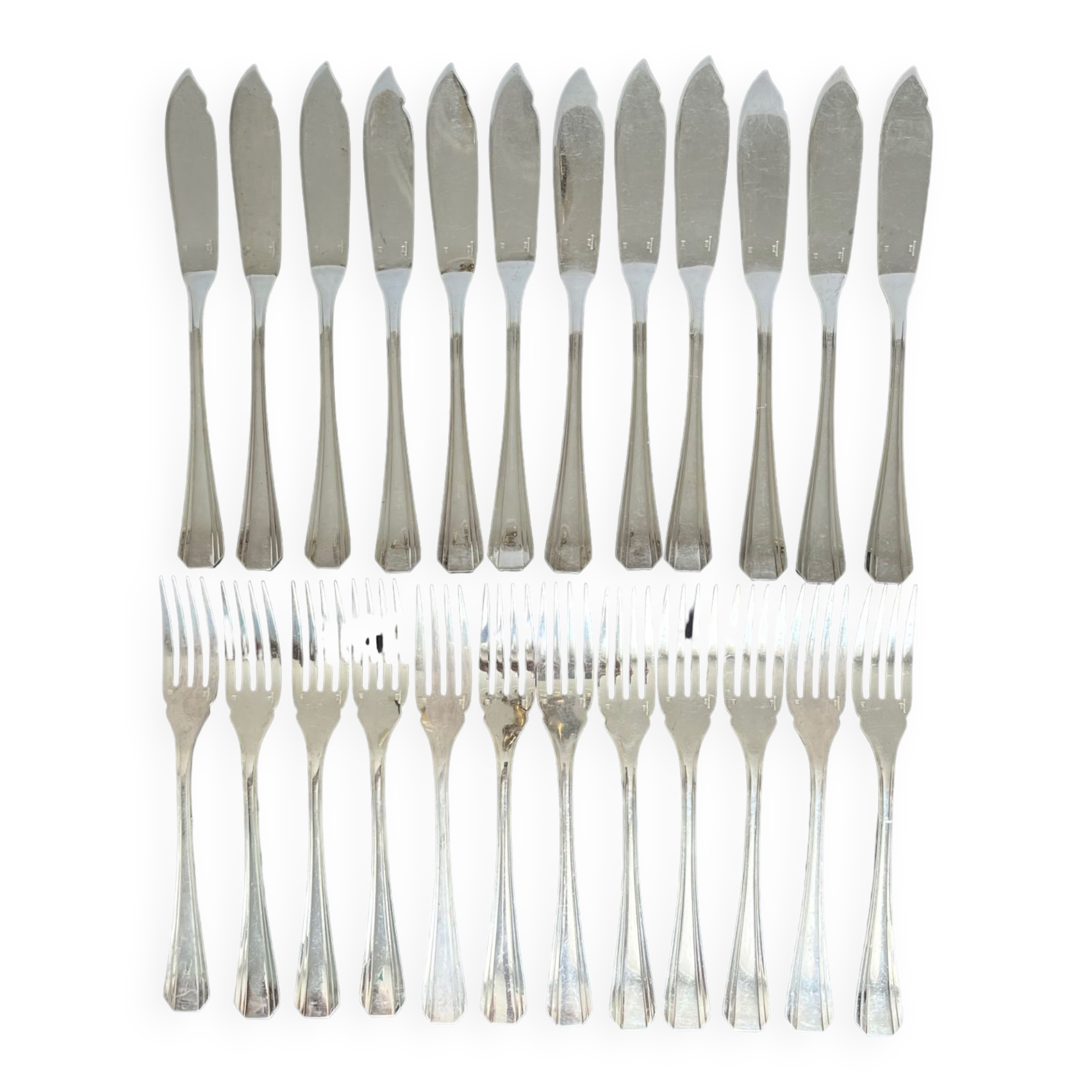Christofle silver-plated fish cutlery (24 pieces)