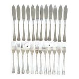 Christofle silver-plated fish cutlery (24 pieces)