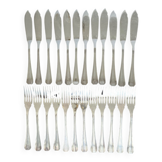 Christofle silver-plated fish cutlery (24 pieces)