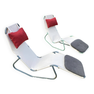 Paire de chaises longue