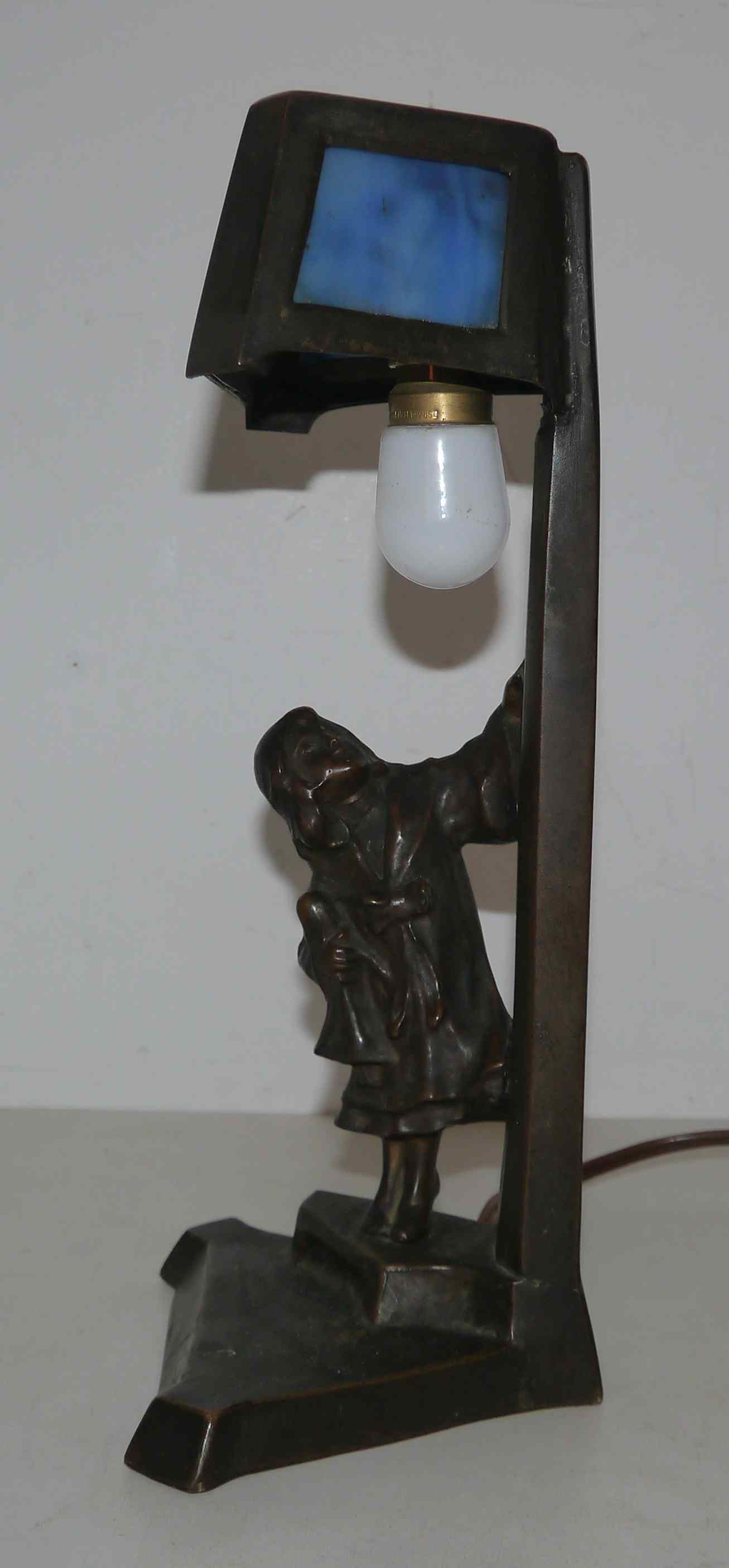 Old art deco bronze lamp