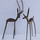 four vintage brass gazelle antelope sculptures