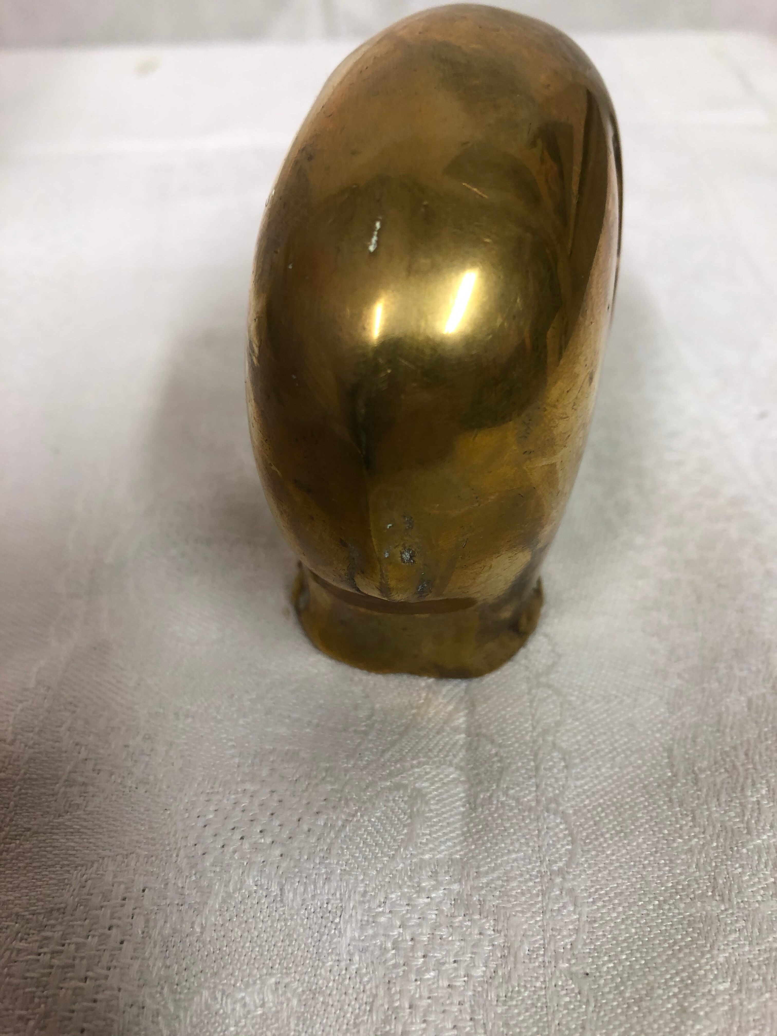 70s golden brass elephant paper press