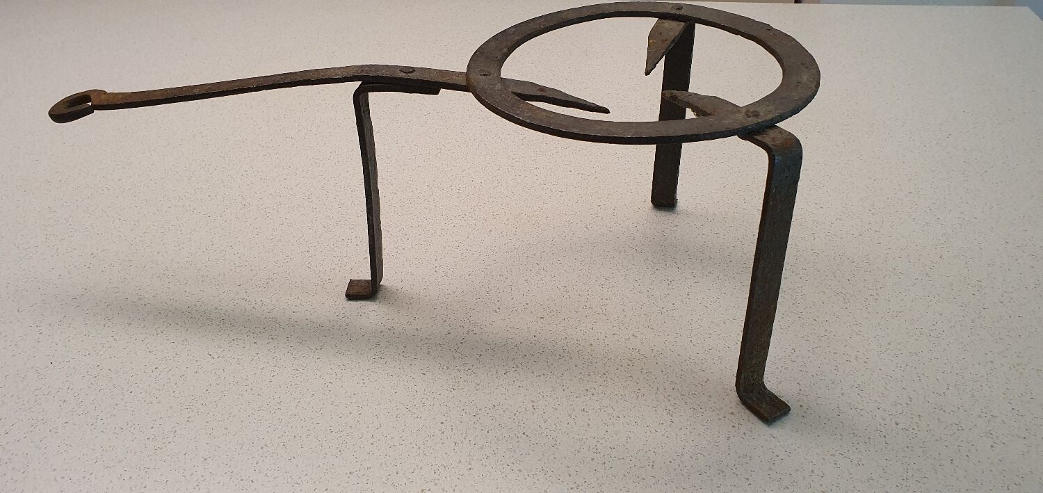 Wrought iron hearth tripod