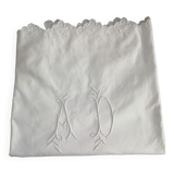 Old monogrammed scalloped pillowcase