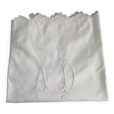 Old monogrammed scalloped pillowcase