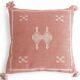 Coussin en lin marocain fait à la main, rose et crème, style mauresque, neuf
