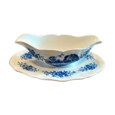 Saaucière porcelain Sarreguemines old romantic décor blue