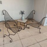 4 wrought iron deck chairs