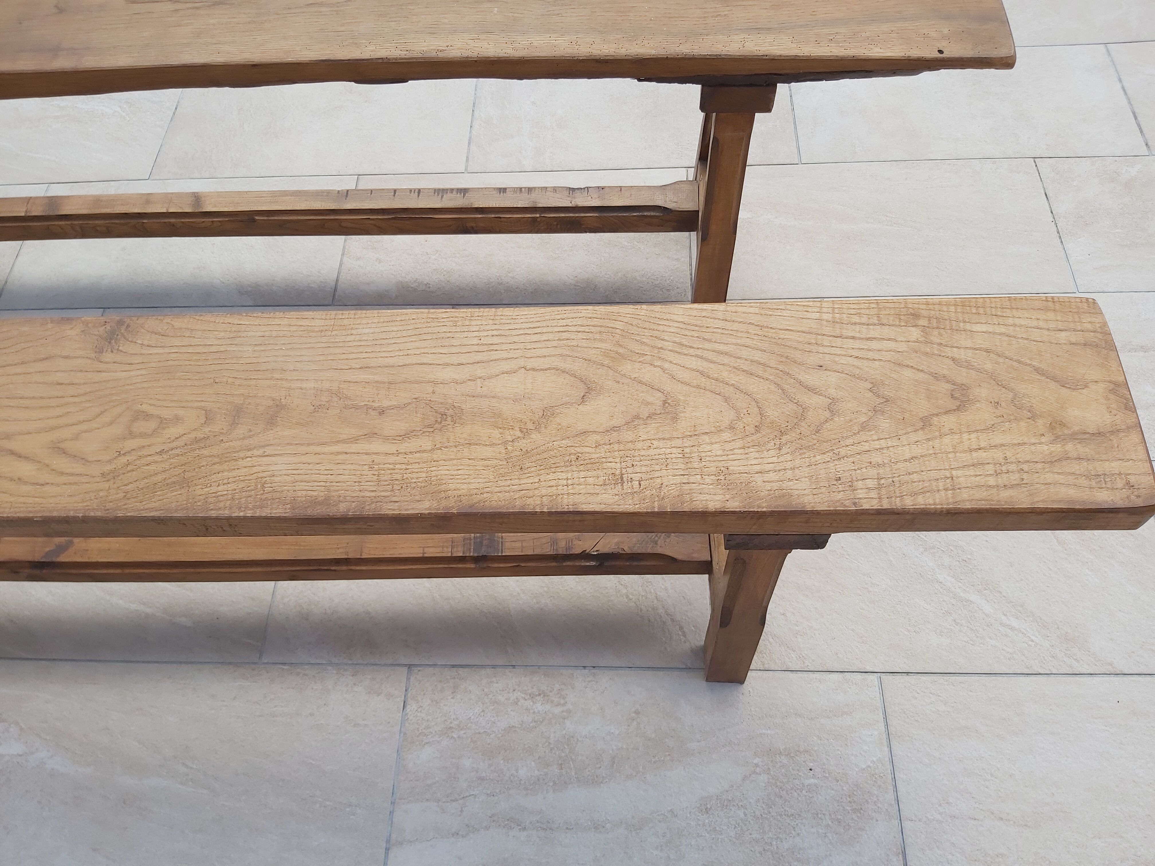 Paire de bancs de ferme 2m50