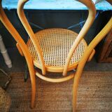 Lot three vintage bistro chair reed honey cannage