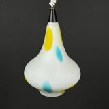Mid-Century Multicoloured Opaline Glass Pendant Lamp by Stilnovo, Italy, 1950s