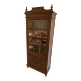 Parisian cupboard Bookcase Bonnetière glazed with small vintage tiles