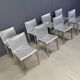 Grey leather dining chairs by Cattelan Italy, set of 8 - 1980s