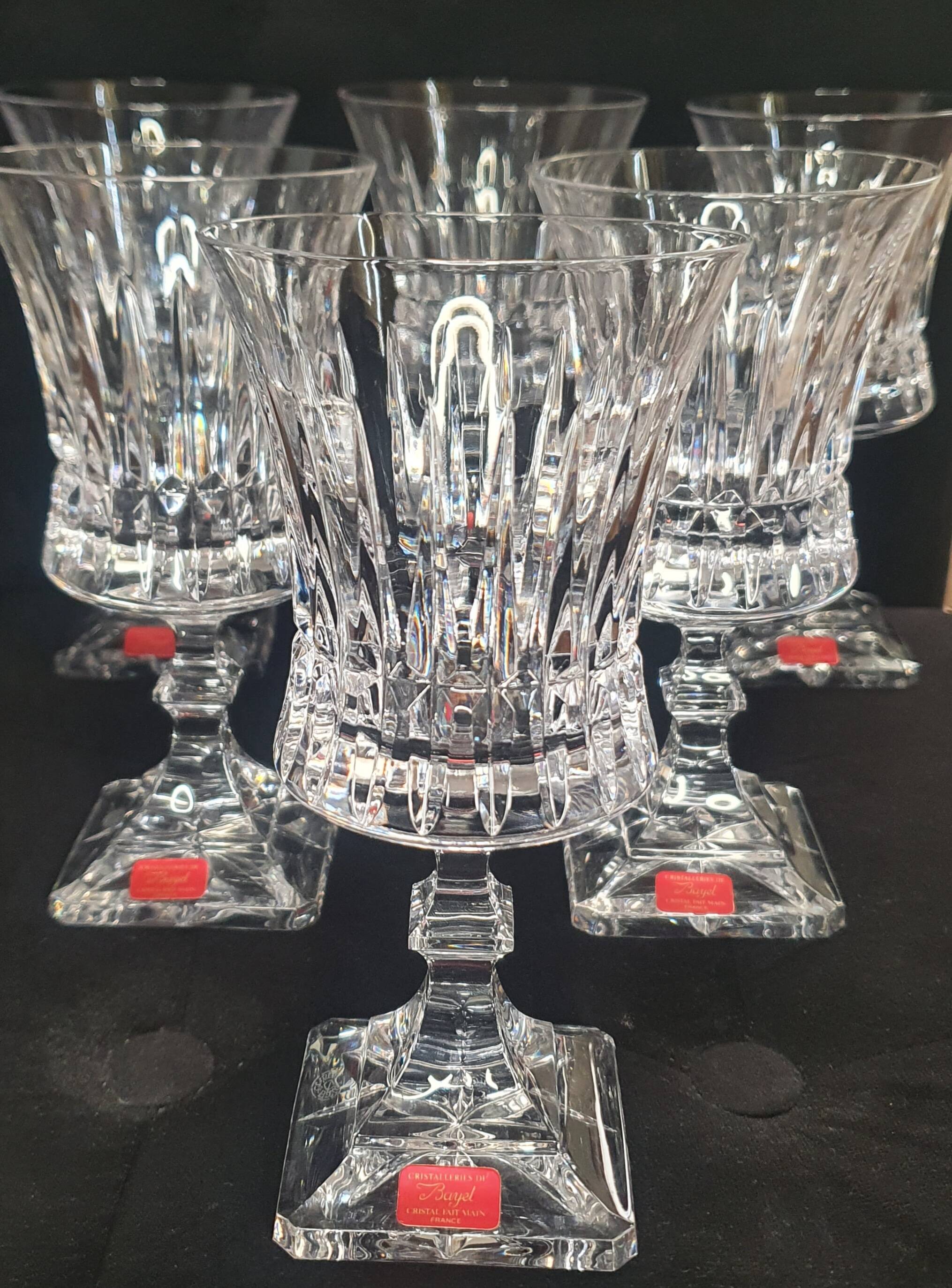 6 water glasses from the Cristallerie Royale de Champagne-Bayel.