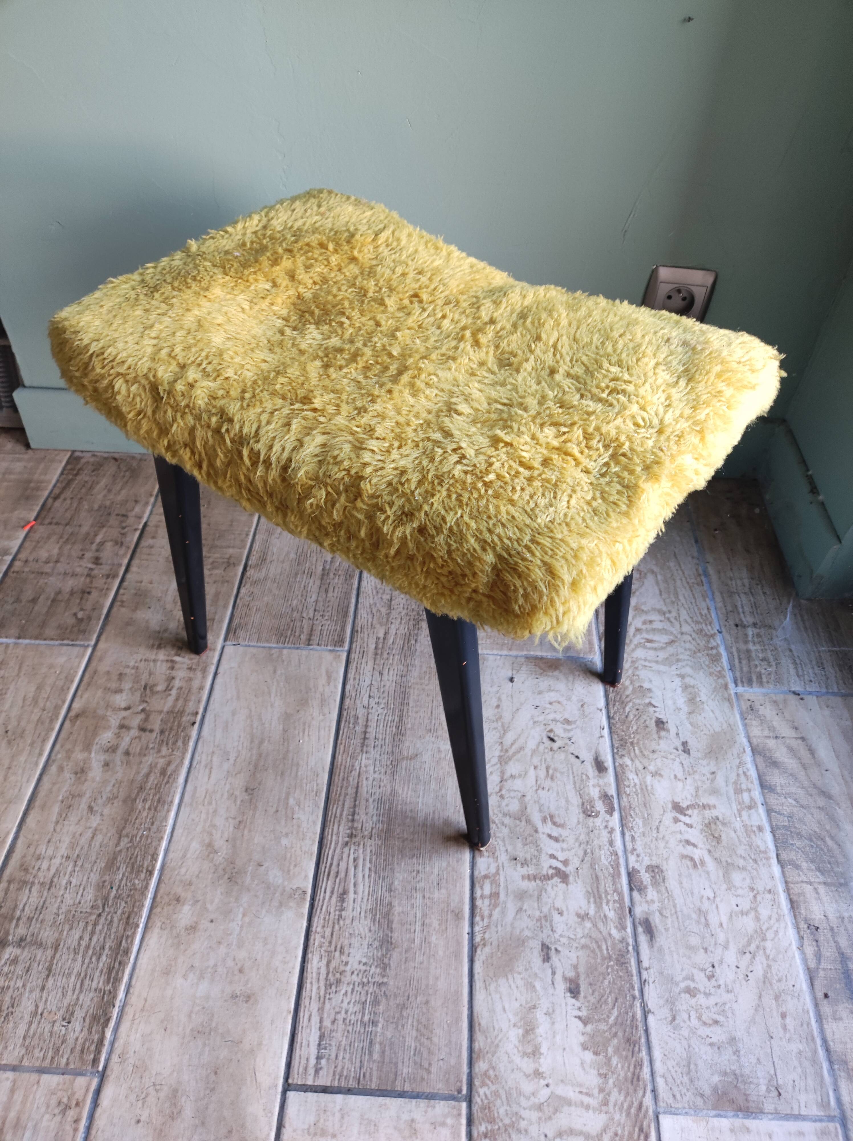 Stool footrest compass wood moumoute vintage Scandinavian design