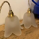Opaline flower portable lamp