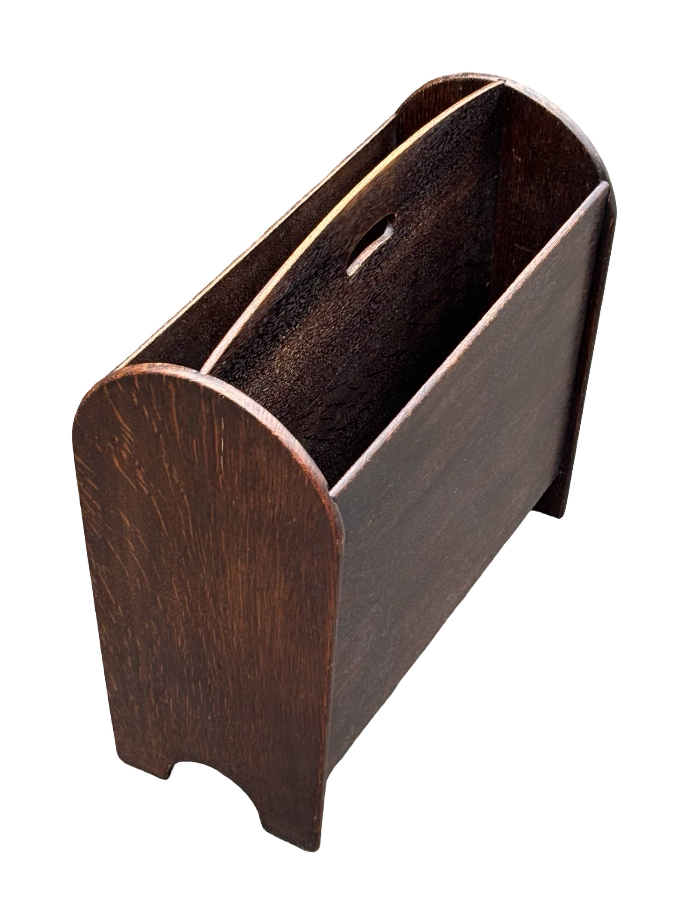 Art Deco Oak Newspaper Rack Magazine Rack 1950s design