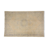 Vintage Biege Oushak Carpet
