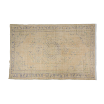 Vintage Biege Oushak Carpet