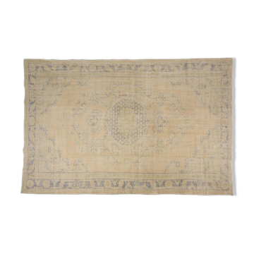 Vintage Biege Oushak Carpet