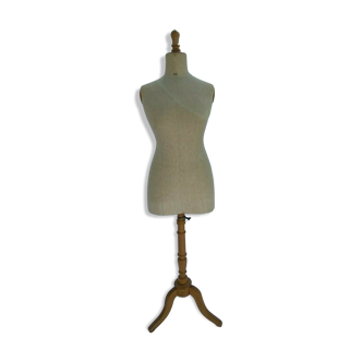 Mannequin of couture 1900 fabric structure wood