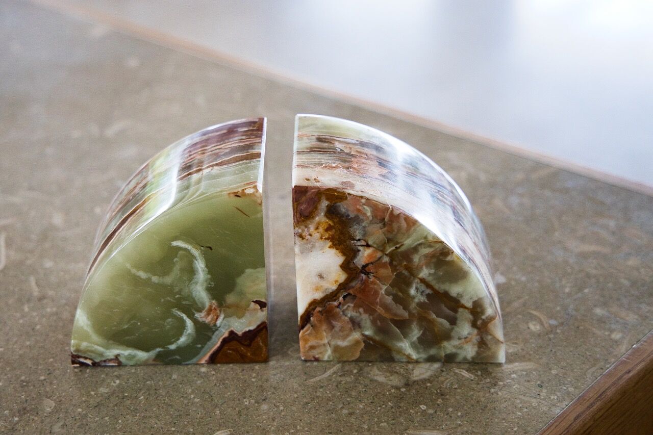 Onyx marble bookends