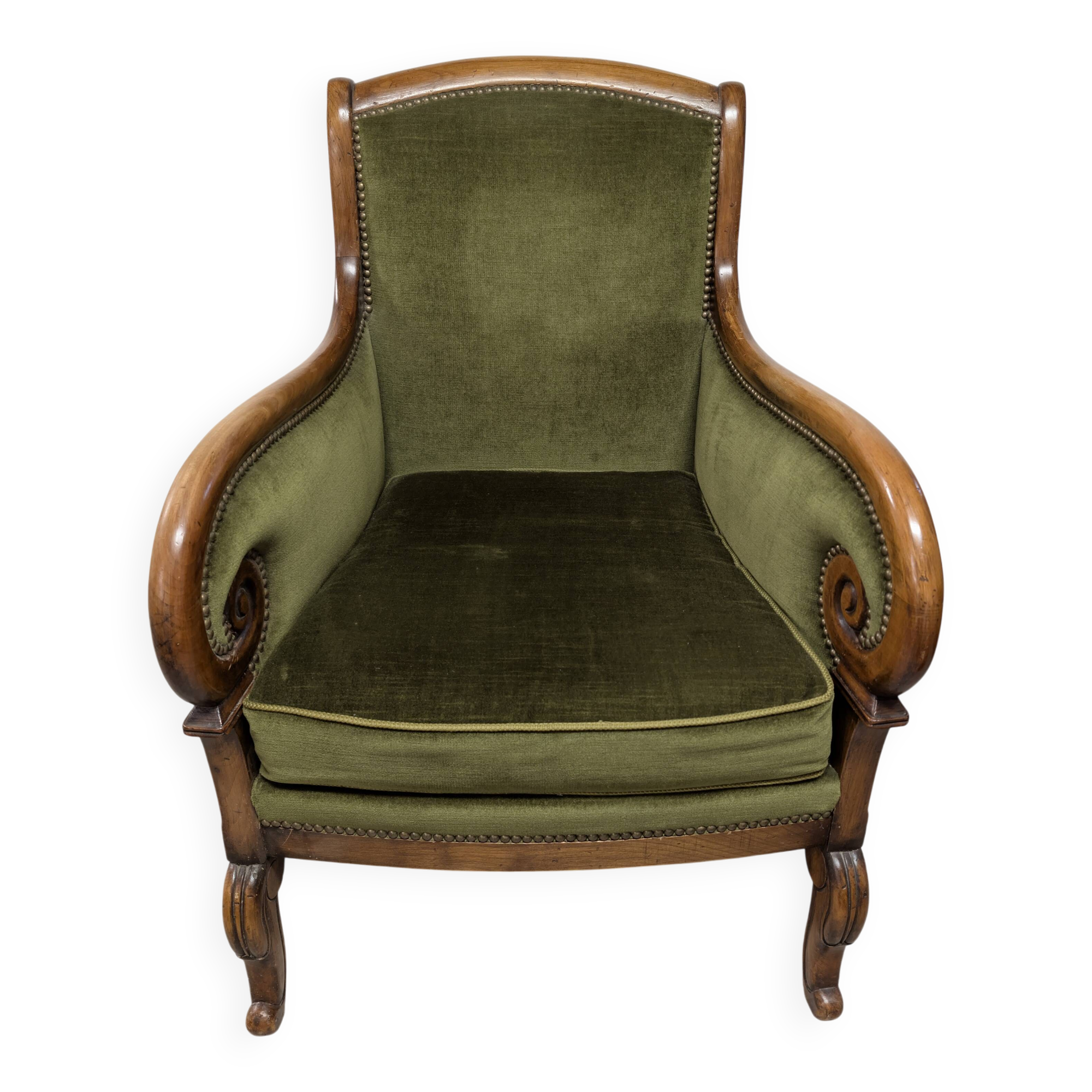 Restoration-style rolled-arm bergere