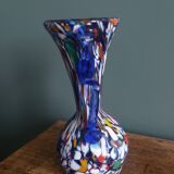 Murano polychrome blown glass vase
