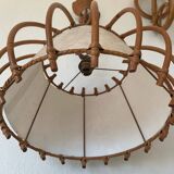 ▪️Lot Suspension Et Applique Osier Louis Sognot 50-60’s Bohème Chic Vintage