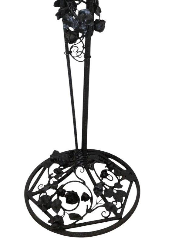 Wrought iron floor lamp, 170 cm, Art Deco work circa 1920