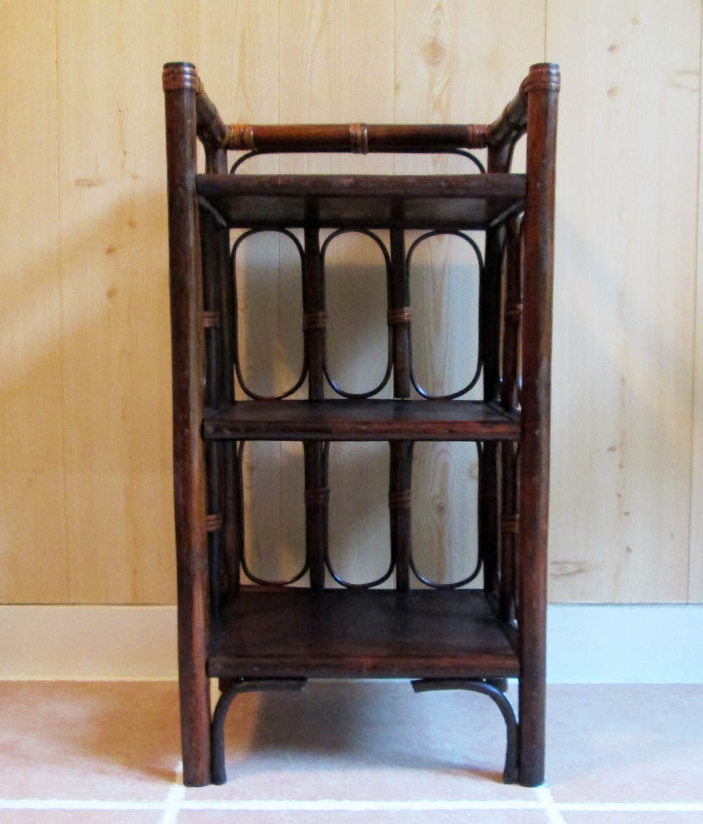 Rattan and wood shelf cabinet
