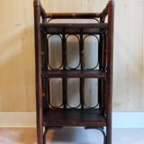 Rattan and wood shelf cabinet
