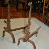 Pair of wrought iron chenets