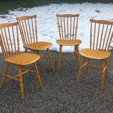 Set of 4 bistro chairs stamped Baumann
