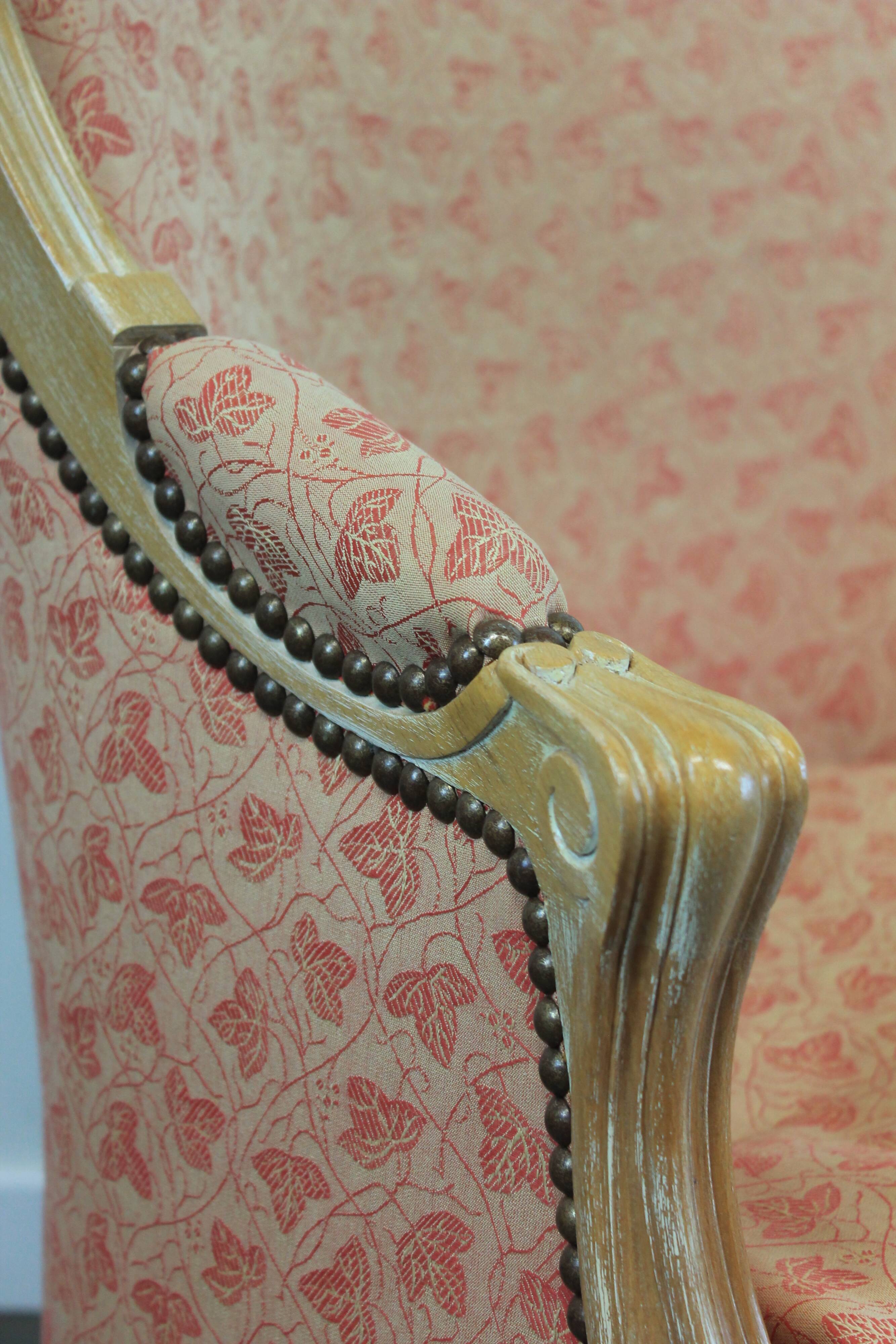 Pair of Louis XV style bergère armchairs