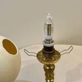 Ostrich egg on bronze stand old cabinet of curiosities lamp