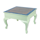 Table basse carrée en bois massif aux pieds galbés
