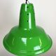 Industrial Italian Green Factory Hanging Lamp, 1970s