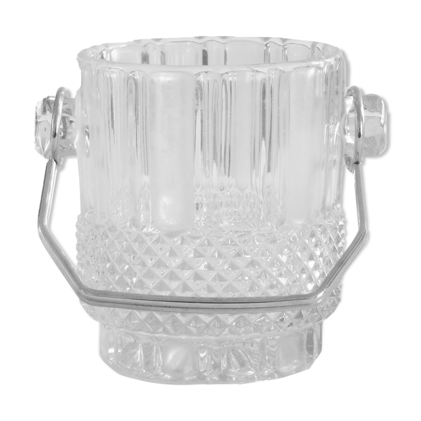 Seau à glace en verre taillé