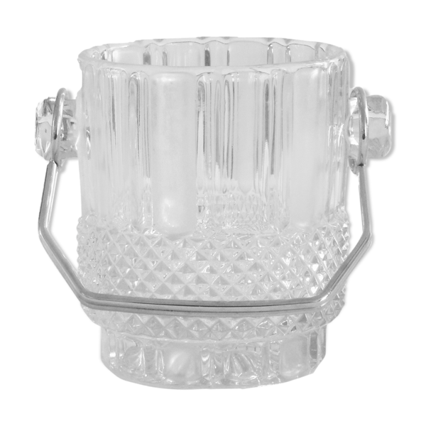 Seau à glace en verre taillé
