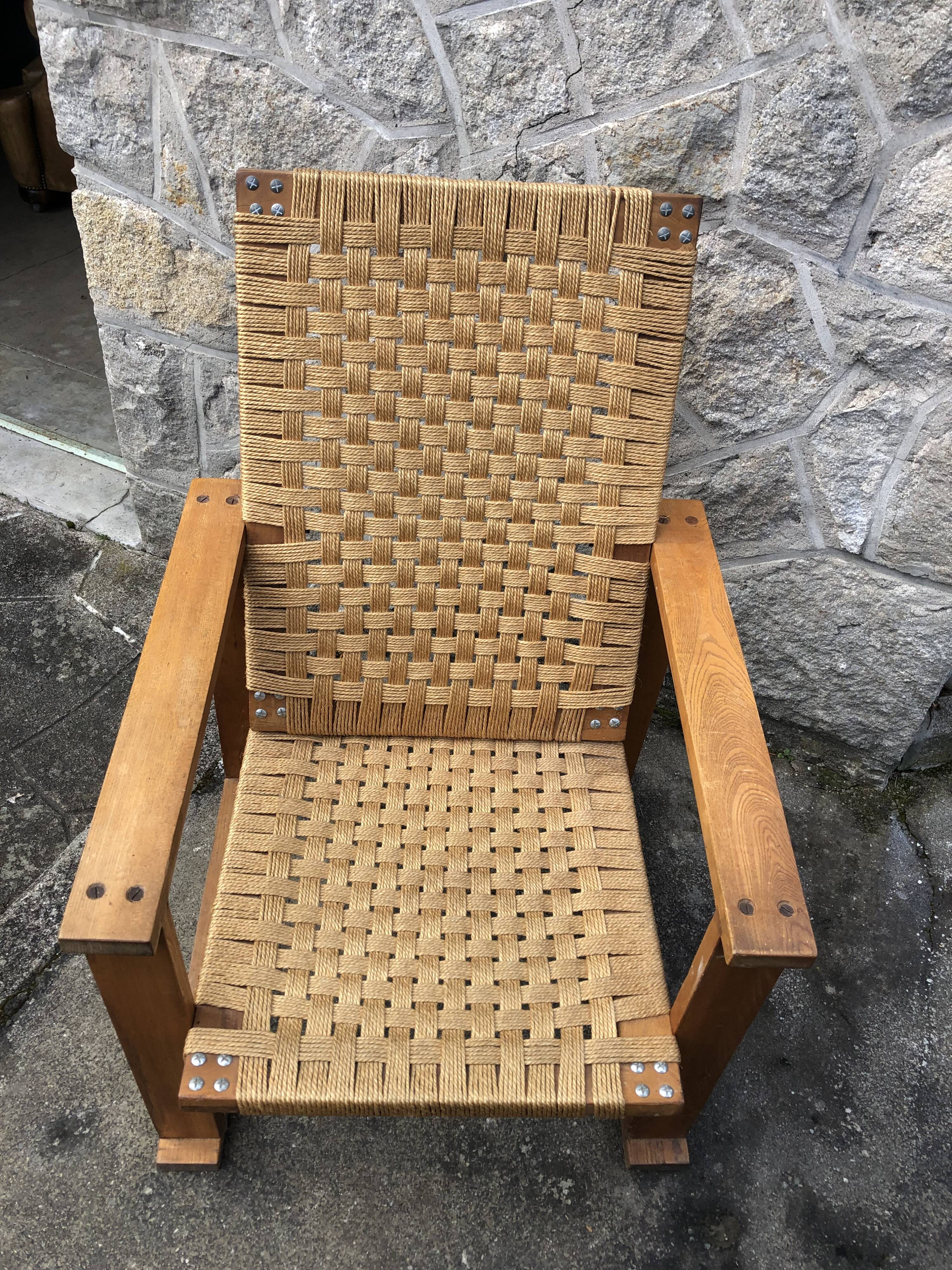 Antique brutalist armchair