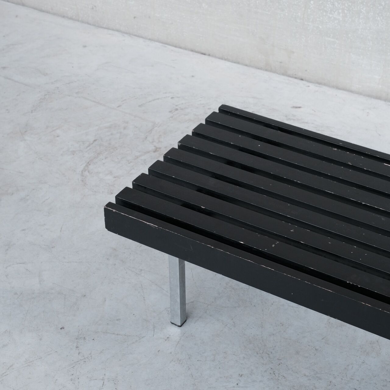 Mid-century slatted wooden bench or coffee table