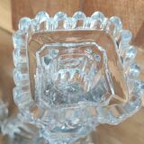 Old pair of Portieux glassware candlesticks