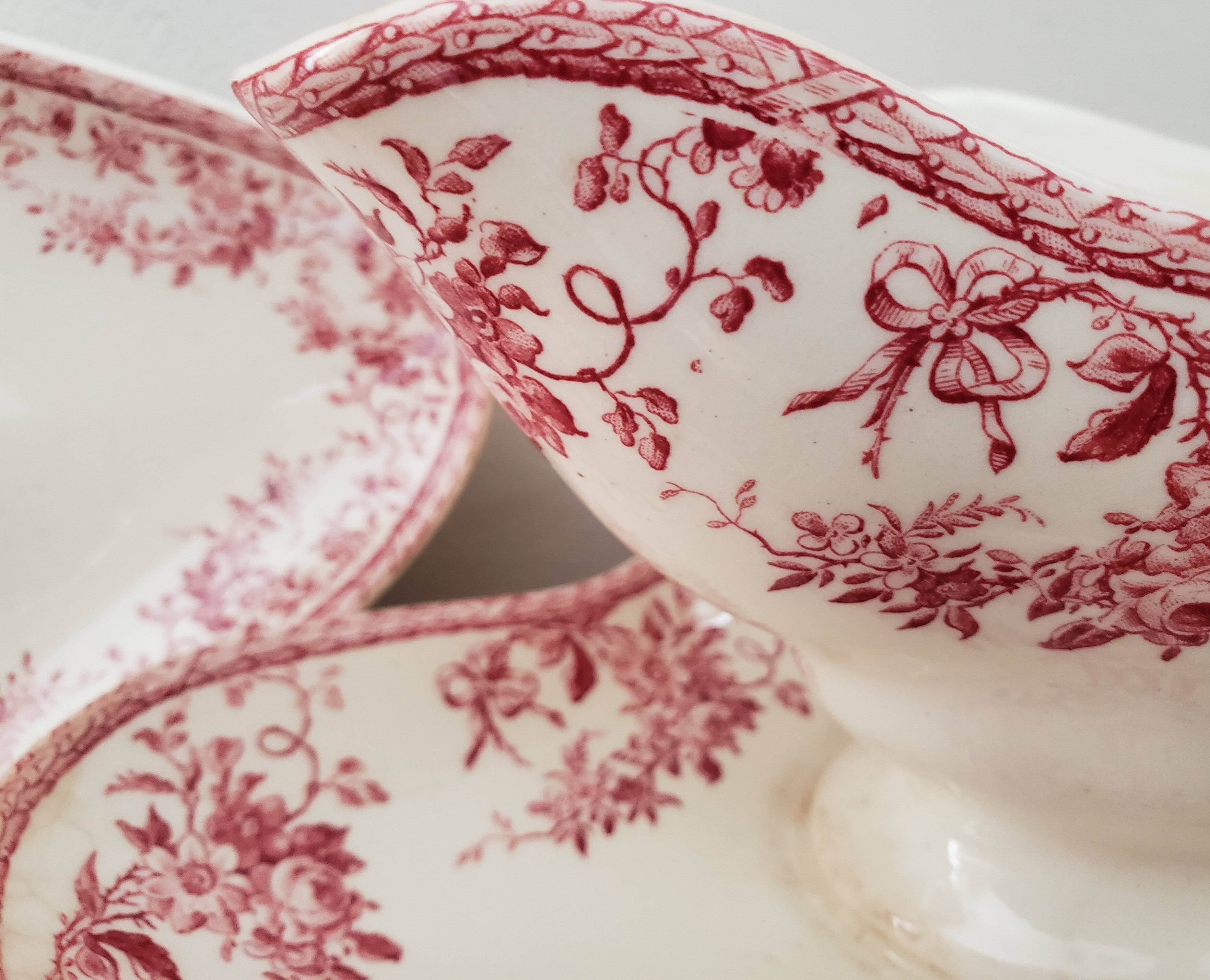 Ravier set, Gien ceramic saucière