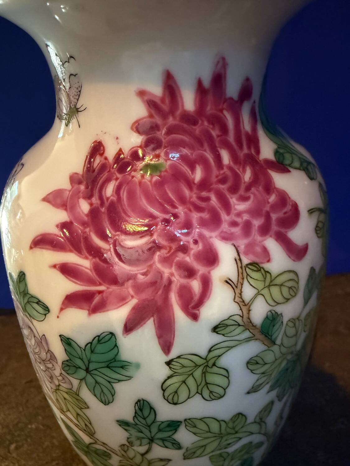 Chinese Vase with Chrysanthemums – "Famille Rose" Porcelain